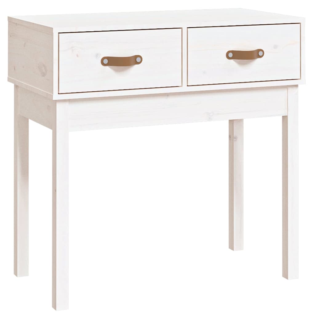 Console Table White 76.5x40x75 cm Solid Wood Pine