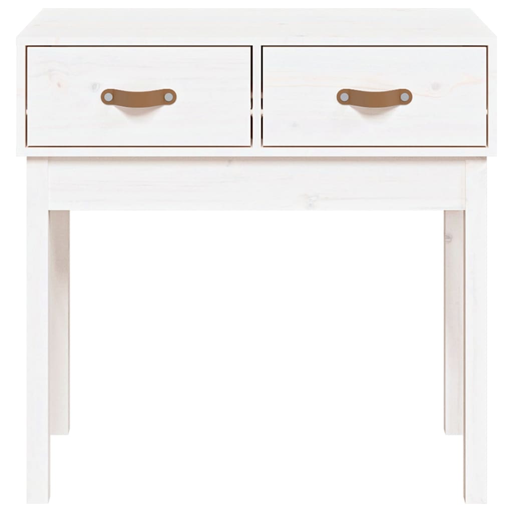 Console Table White 76.5x40x75 cm Solid Wood Pine