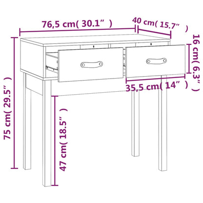 Console Table Grey 76.5x40x75 cm Solid Wood Pine