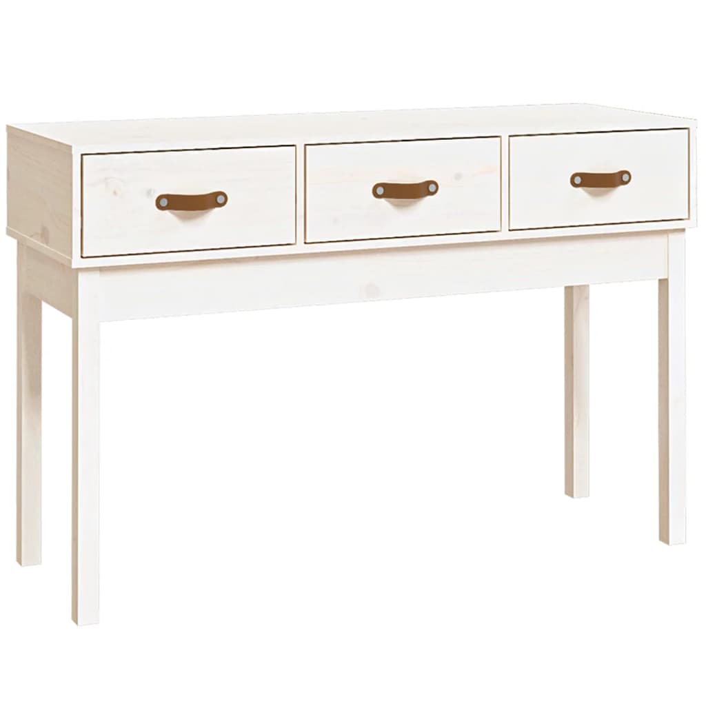 Console Table White 114x40x75 cm Solid Wood Pine