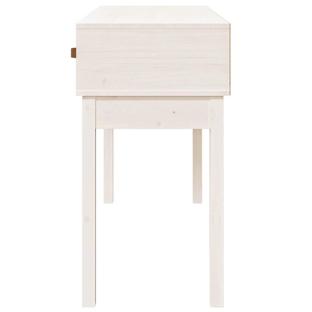 Console Table White 114x40x75 cm Solid Wood Pine