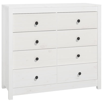 Side Cabinet White 100x40x90 cm Solid Wood Pine