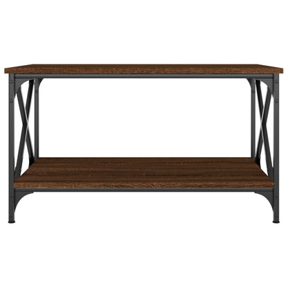 Coffee Table Brown Oak 80x50x45 cm Engineered Wood and Iron