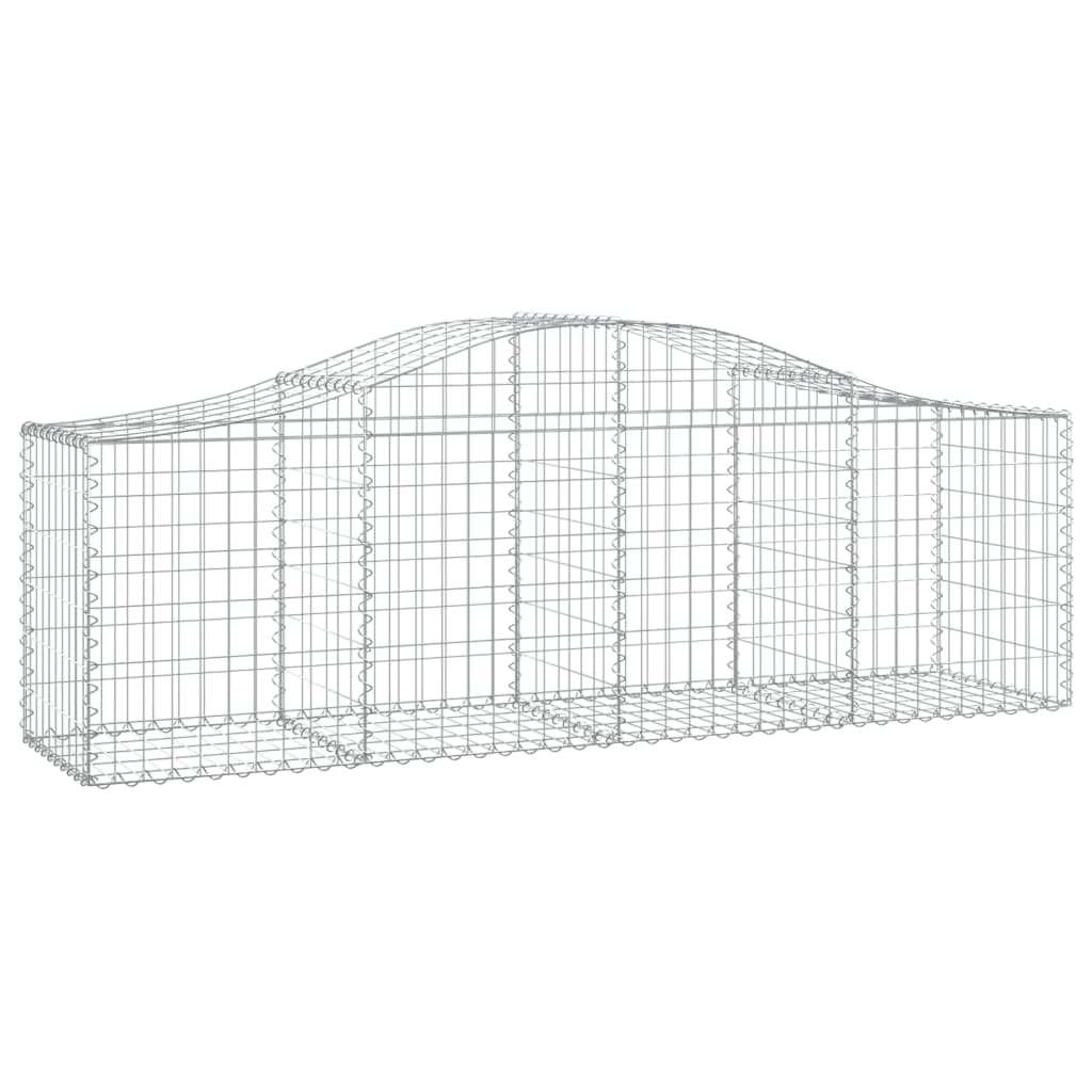 Arched Gabion Baskets 4 pcs 200x50x60/80 cm Galvanised Iron