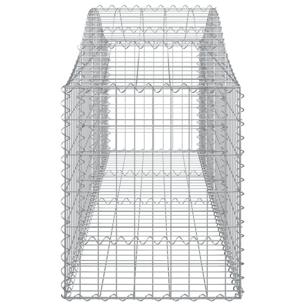 Arched Gabion Baskets 4 pcs 200x50x60/80 cm Galvanised Iron