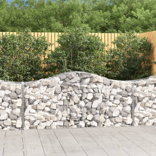 Arched Gabion Baskets 5 pcs 200x50x80/100 cm Galvanised Iron