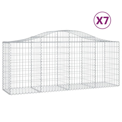 Arched Gabion Baskets 7 pcs 200x50x80/100 cm Galvanised Iron