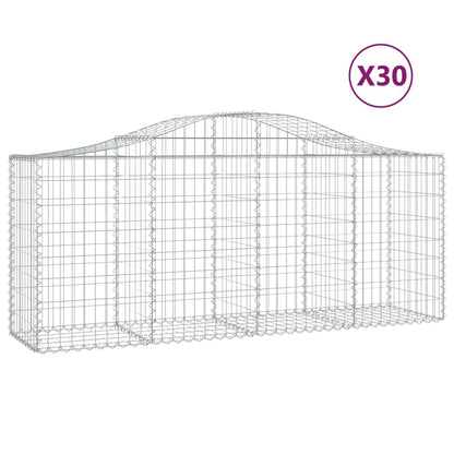 Arched Gabion Baskets 30 pcs 200x50x80/100 cm Galvanised Iron