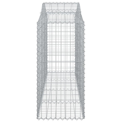 Arched Gabion Baskets 2 pcs 200x50x120/140 cm Galvanised Iron