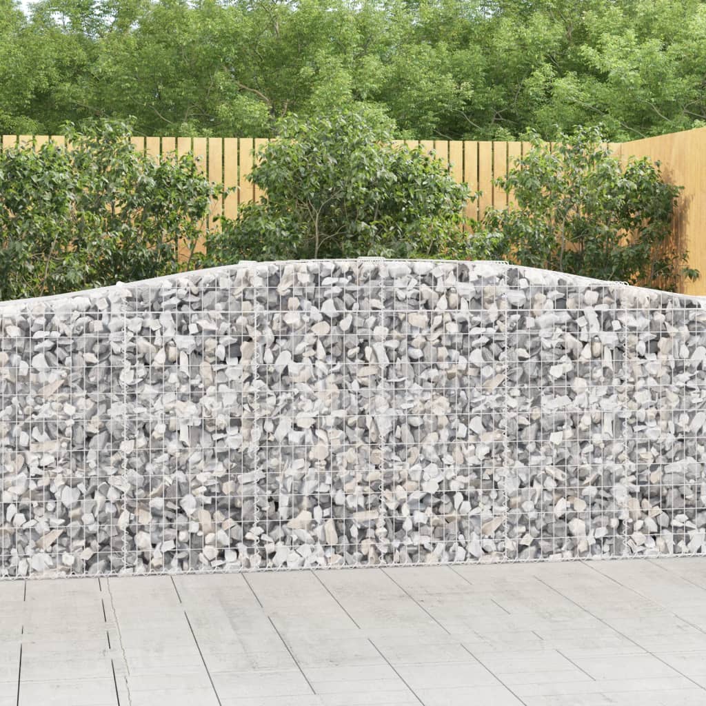 Arched Gabion Baskets 2 pcs 400x50x100/120 cm Galvanised Iron