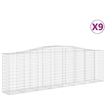 Arched Gabion Baskets 9 pcs 400x50x120/140 cm Galvanised Iron