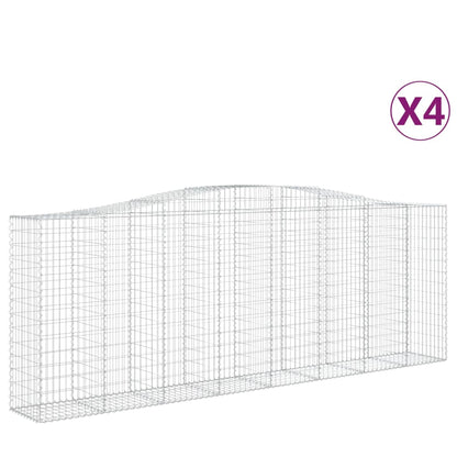 Arched Gabion Baskets 4 pcs 400x50x140/160 cm Galvanised Iron