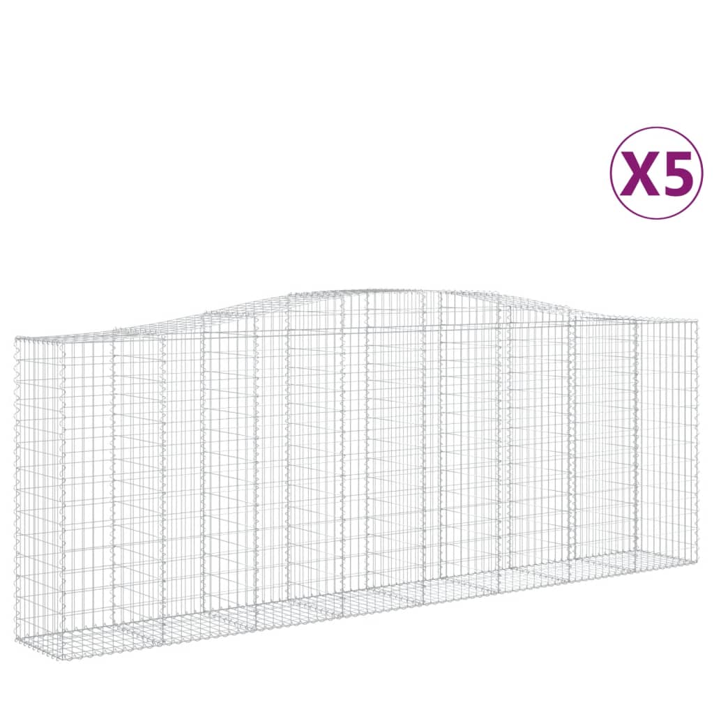 Arched Gabion Baskets 5 pcs 400x50x140/160 cm Galvanised Iron