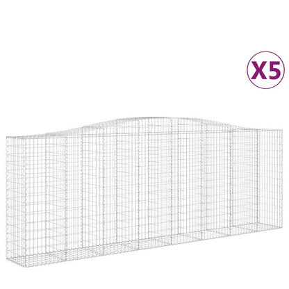 Arched Gabion Baskets 5 pcs 400x50x140/160 cm Galvanised Iron