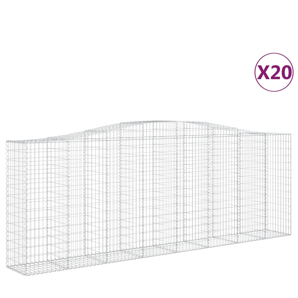 Arched Gabion Baskets 20 pcs 400x50x140/160 cm Galvanised Iron