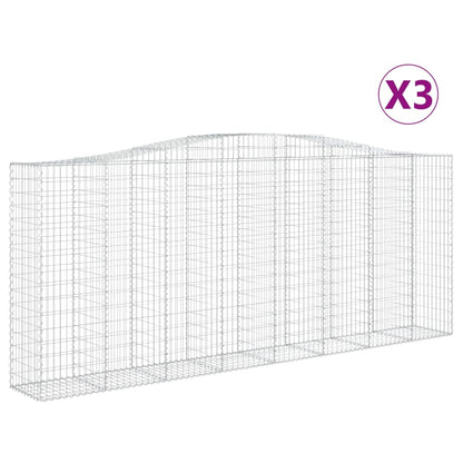 Arched Gabion Baskets 3 pcs 400x50x160/180 cm Galvanised Iron