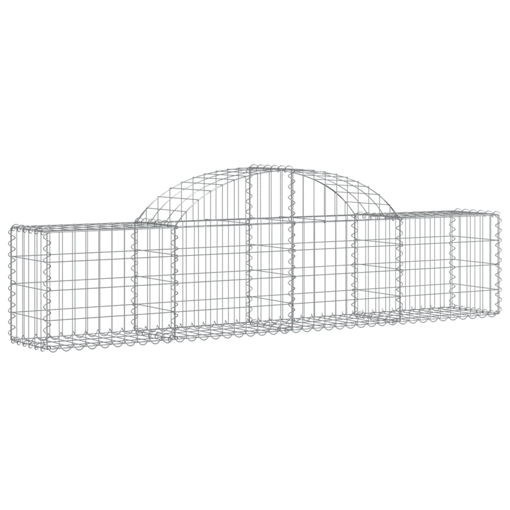 Arched Gabion Baskets 2 pcs 200x30x40/60 cm Galvanised Iron