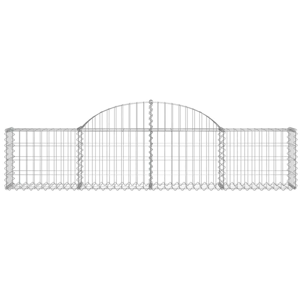 Arched Gabion Baskets 2 pcs 200x30x40/60 cm Galvanised Iron