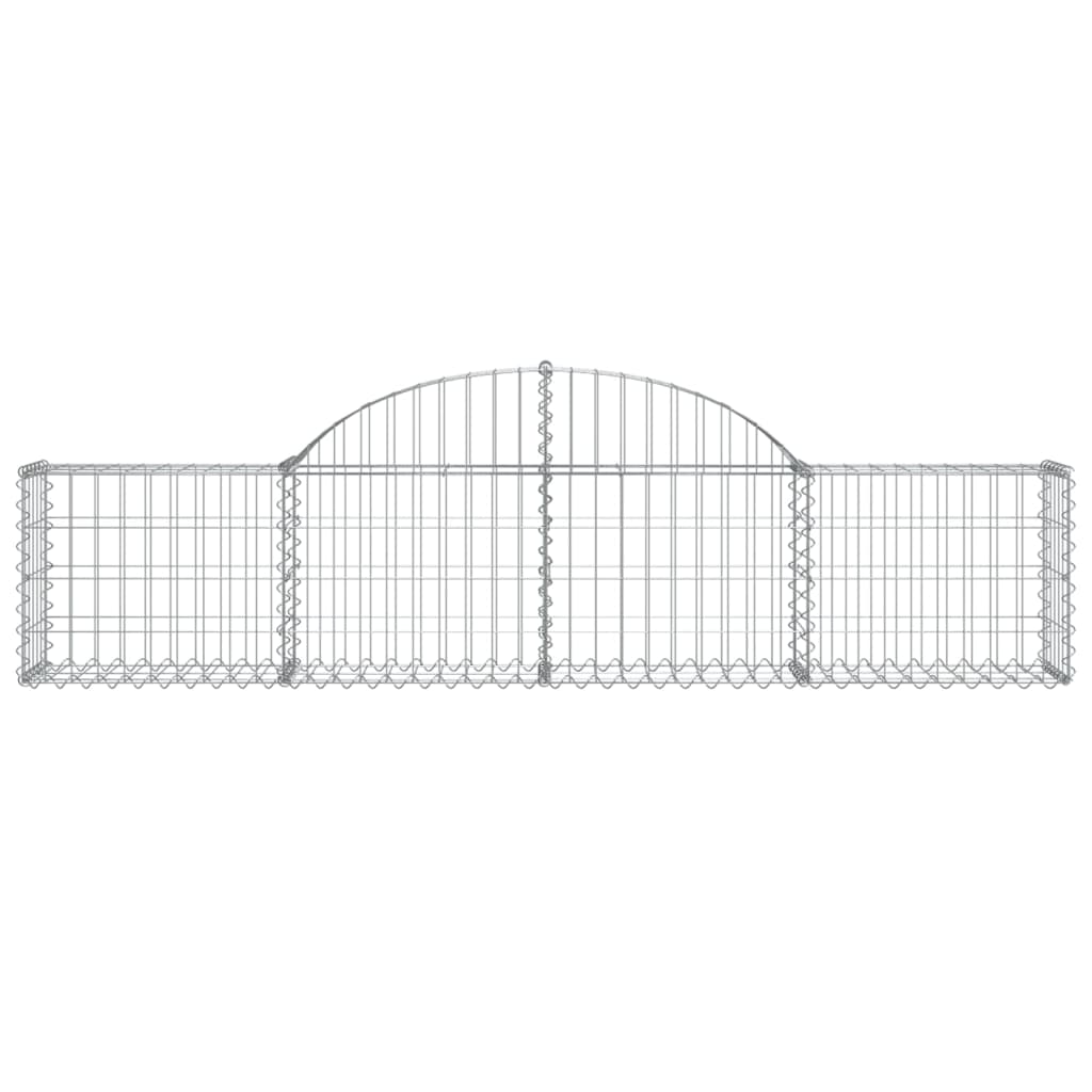 Arched Gabion Baskets 4 pcs 200x30x40/60 cm Galvanised Iron