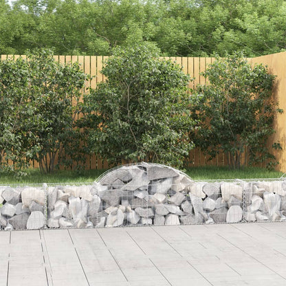 Arched Gabion Baskets 4 pcs 200x30x40/60 cm Galvanised Iron