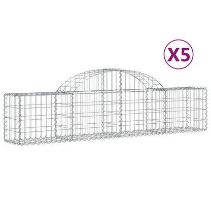 Arched Gabion Baskets 5 pcs 200x30x40/60 cm Galvanised Iron