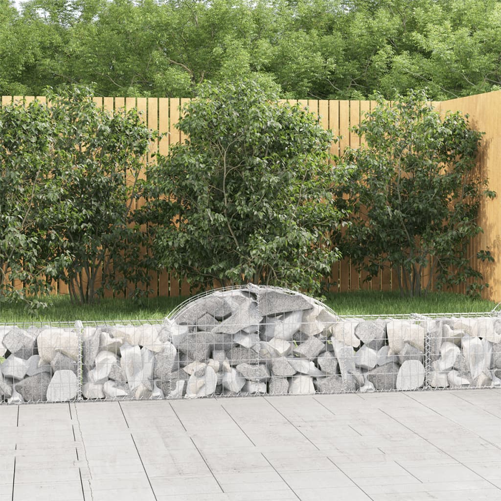 Arched Gabion Baskets 7 pcs 200x30x40/60 cm Galvanised Iron