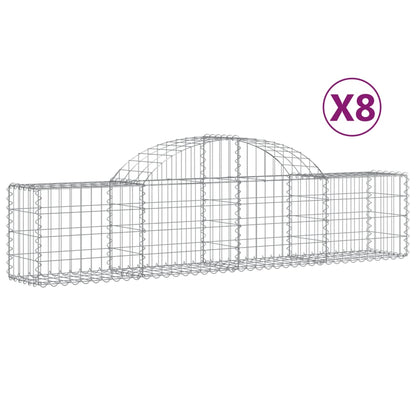 Arched Gabion Baskets 8 pcs 200x30x40/60 cm Galvanised Iron