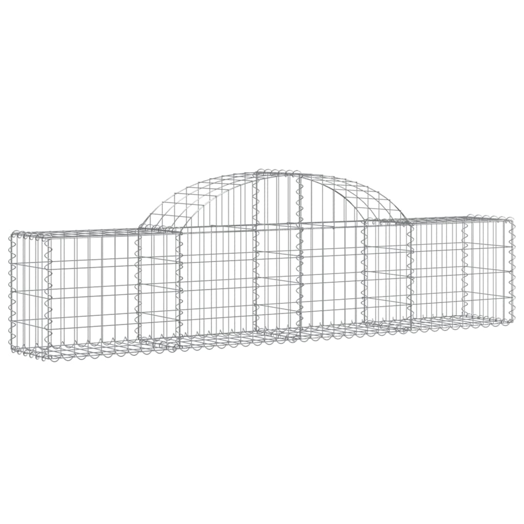 Arched Gabion Baskets 15 pcs 200x30x40/60 cm Galvanised Iron