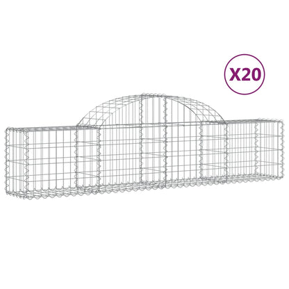 Arched Gabion Baskets 20 pcs 200x30x40/60 cm Galvanised Iron