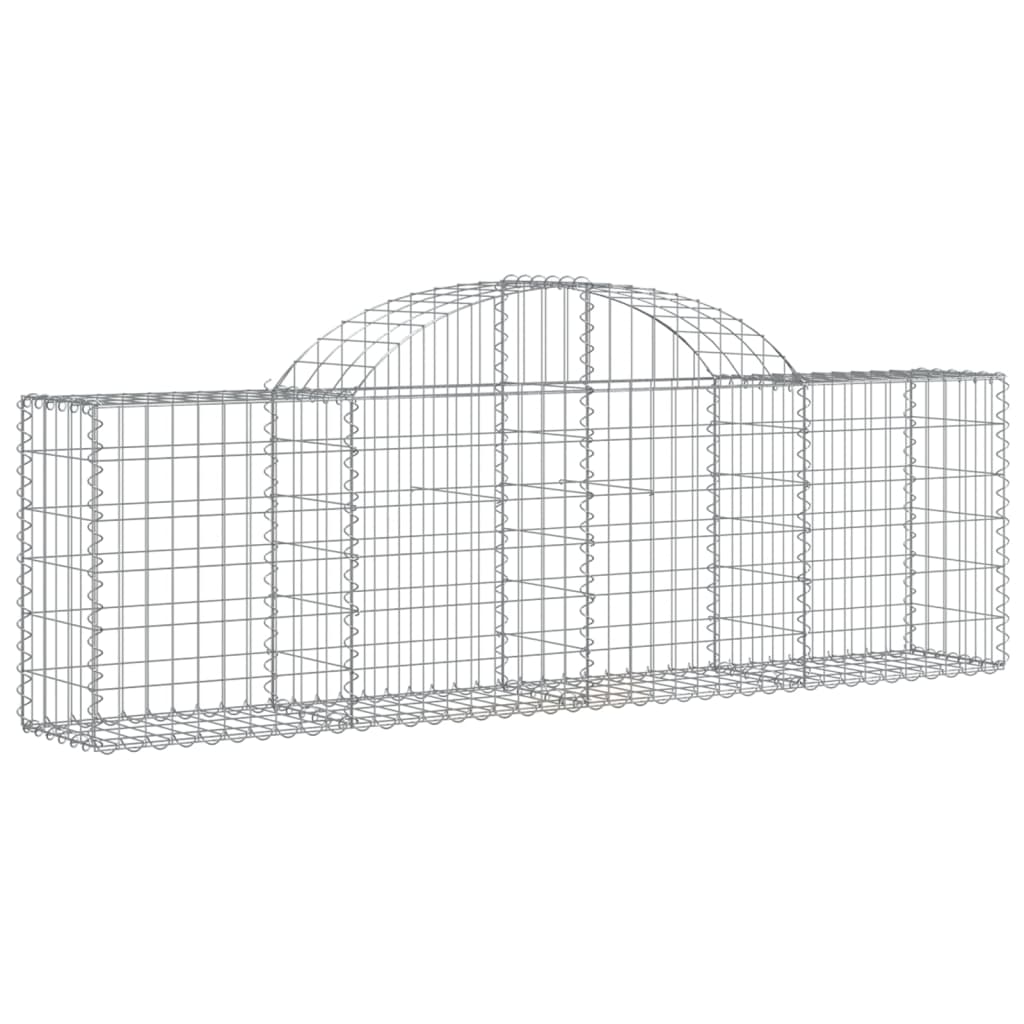 Arched Gabion Baskets 2 pcs 200x30x60/80 cm Galvanised Iron