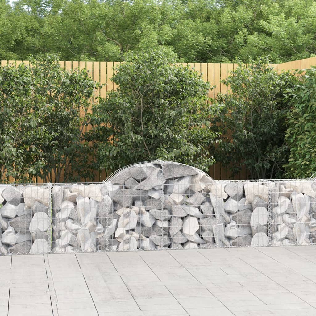 Arched Gabion Baskets 10 pcs 200x30x60/80 cm Galvanised Iron