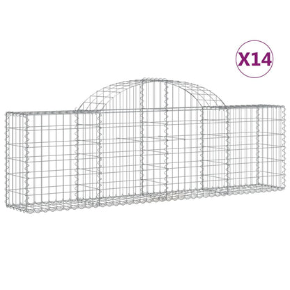 Arched Gabion Baskets 14 pcs 200x30x60/80 cm Galvanised Iron