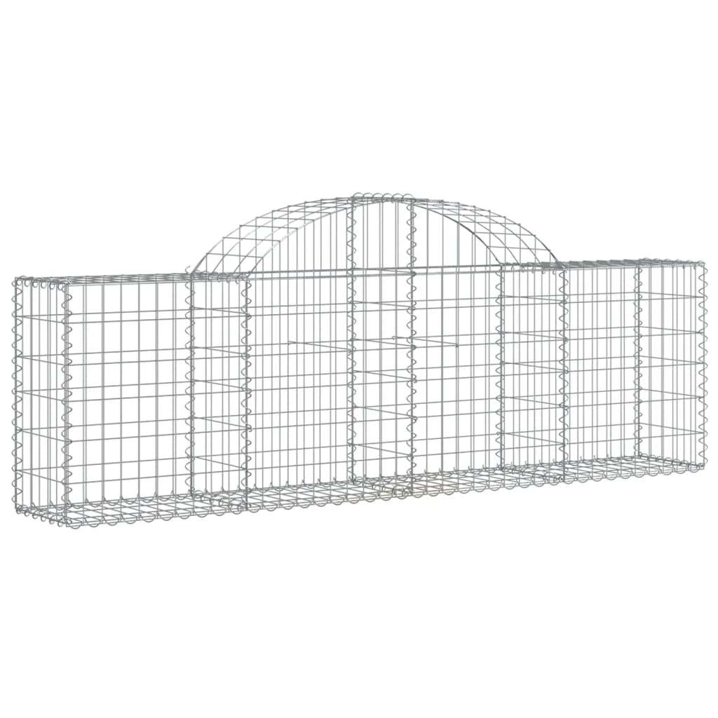 Arched Gabion Baskets 14 pcs 200x30x60/80 cm Galvanised Iron