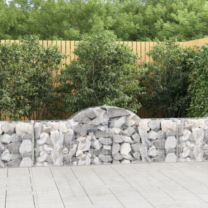 Arched Gabion Baskets 14 pcs 200x30x60/80 cm Galvanised Iron