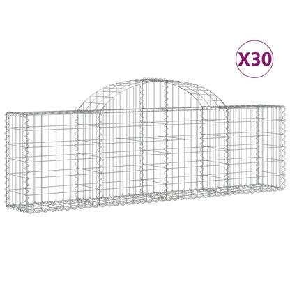 Arched Gabion Baskets 30 pcs 200x30x60/80 cm Galvanised Iron