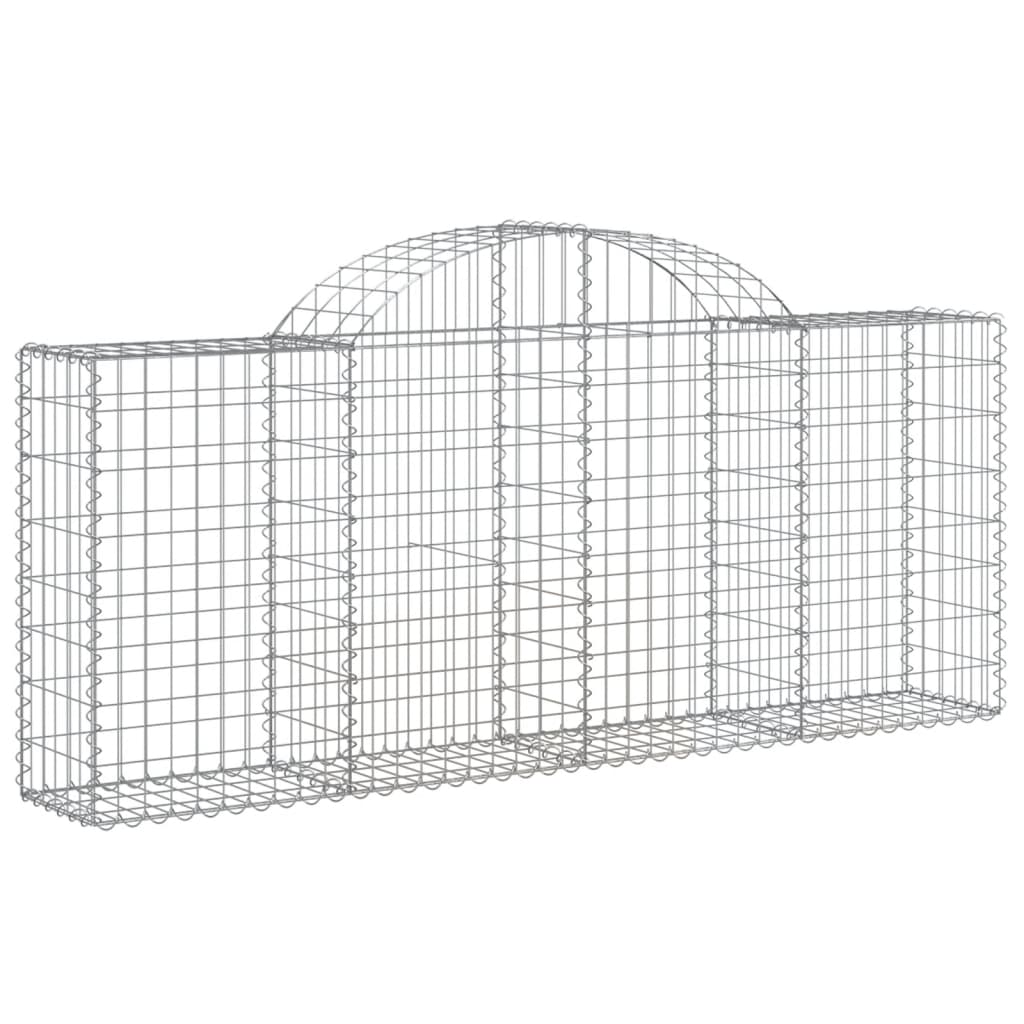 Arched Gabion Baskets 10 pcs 200x30x80/100 cm Galvanised Iron