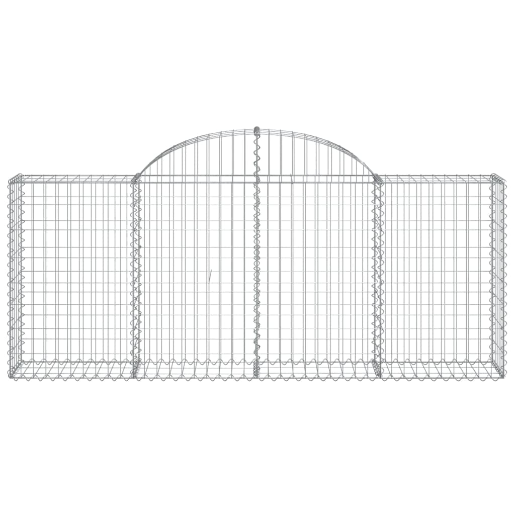 Arched Gabion Baskets 10 pcs 200x30x80/100 cm Galvanised Iron