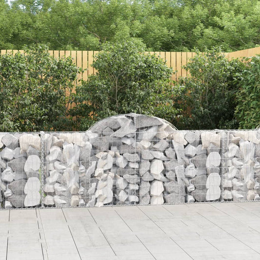 Arched Gabion Baskets 10 pcs 200x30x80/100 cm Galvanised Iron