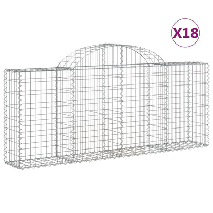 Arched Gabion Baskets 18 pcs 200x30x80/100 cm Galvanised Iron