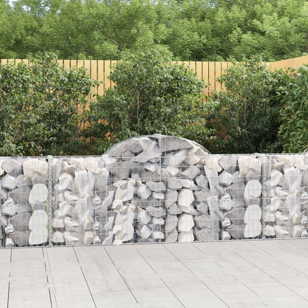 Arched Gabion Baskets 18 pcs 200x30x80/100 cm Galvanised Iron