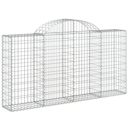 Arched Gabion Baskets 5 pcs 200x30x100/120 cm Galvanised Iron