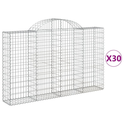 Arched Gabion Baskets 30 pcs 200x30x120/140 cm Galvanised Iron