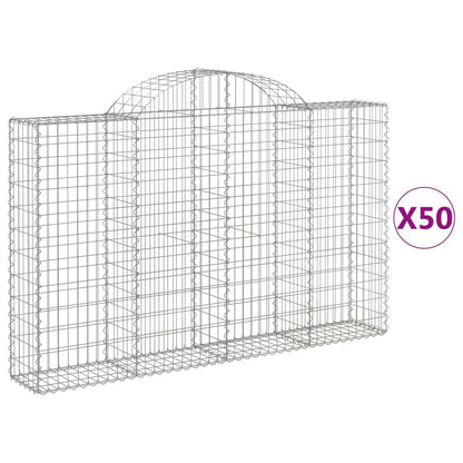 Arched Gabion Baskets 50 pcs 200x30x120/140 cm Galvanised Iron