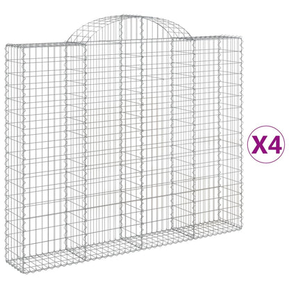 Arched Gabion Baskets 4 pcs 200x30x160/180 cm Galvanised Iron