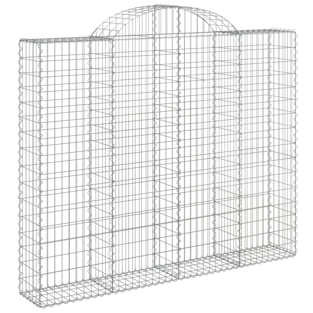 Arched Gabion Baskets 4 pcs 200x30x160/180 cm Galvanised Iron