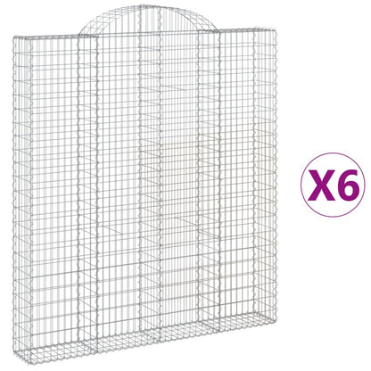 Arched Gabion Baskets 6 pcs 200x30x220/240 cm Galvanised Iron