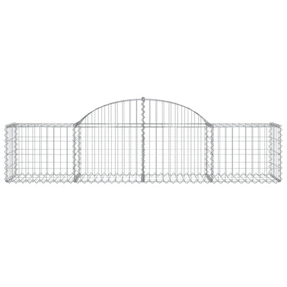 Arched Gabion Baskets 4 pcs 200x50x40/60 cm Galvanised Iron