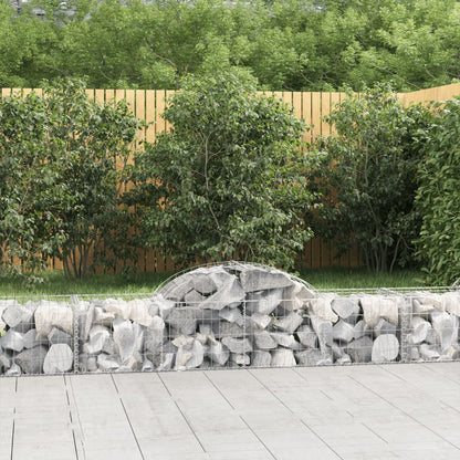Arched Gabion Baskets 6 pcs 200x50x40/60 cm Galvanised Iron