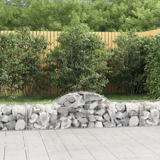 Arched Gabion Baskets 8 pcs 200x50x40/60 cm Galvanised Iron