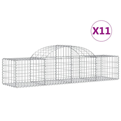 Arched Gabion Baskets 11 pcs 200x50x40/60 cm Galvanised Iron